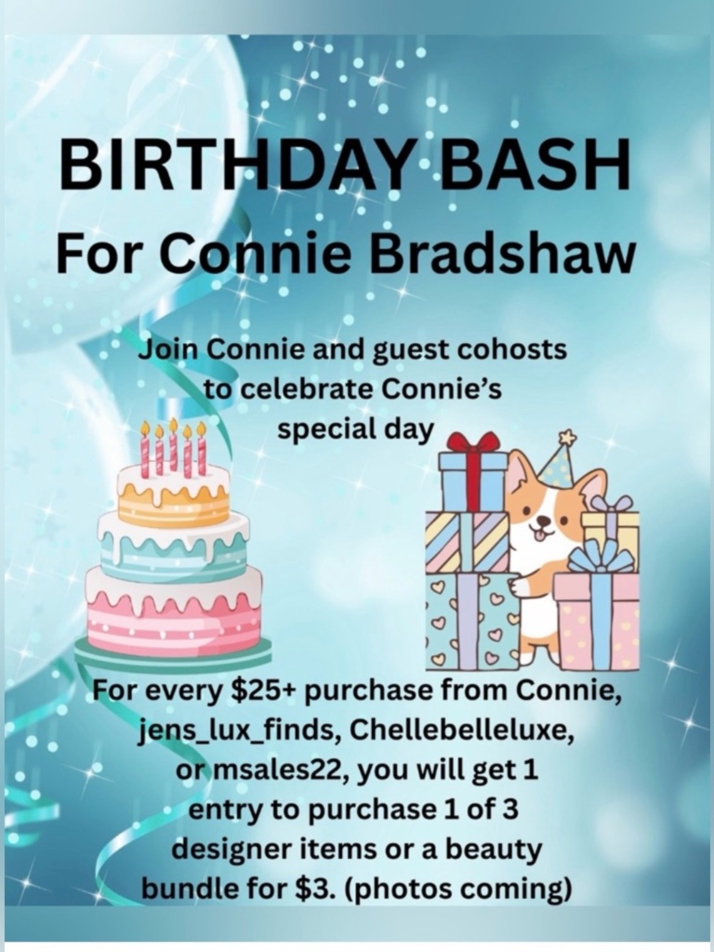 Birthday Bash Party Poster - Blue